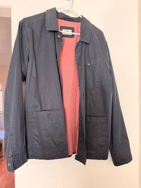 Marine Layer Men's Slate Jacket with Pink Lining